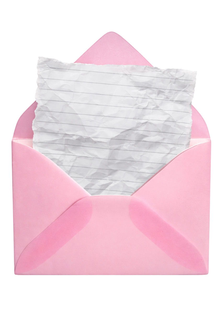 Розовый конверт с письмом